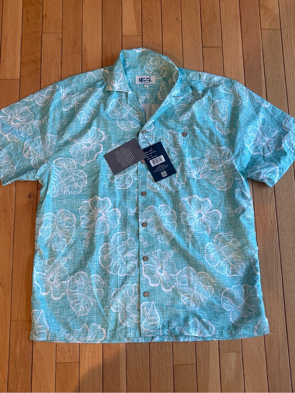 Uzzi Amphibious Gear Short Sleeve Button Down men's medium beach shirt